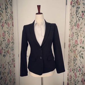 Banana Republic Petite Black Wool Suit Jacket